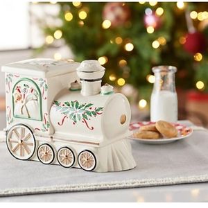 Lenox Hosting The Holidays Santa & Train Porcelain Cookie Jar